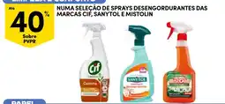 Continente sprays desengordurantes das marcas cif, sanytol e mistolin promoção