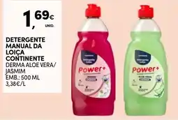 Continente Detergente manual da loiça continente derma aloe vera/jasmim promoção