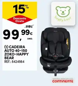 Continente cadeira auto 40-150 zoko-happy bear promoção