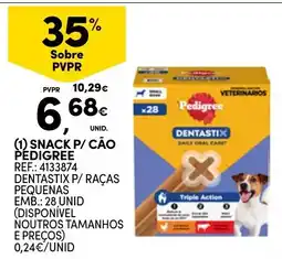 Continente Snack p/ cão pedigree dentastix p/ raças pequenas promoção