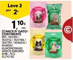 Continente Nack p/ gato/ continente promoção