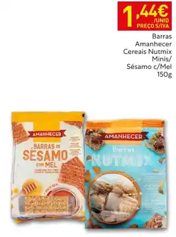 Recheio Barras amanhecer cereais nutmix minis/sésamo c/mel promoção