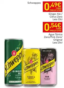 Recheio Schweppes Ginger Ale / Citrus Zero promoção