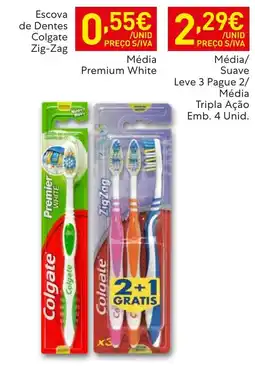 Recheio Escova de dentes colgate zig-zag média/suave promoção