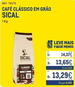 Makro Café clássico em grão sical promoção