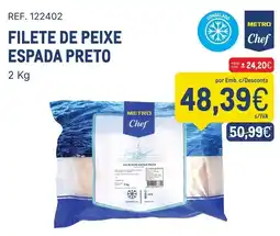 Makro filete de peixe espada preto metro chef promoção