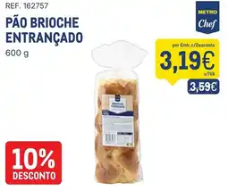 Makro Pão brioche entranchado metro chef promoção