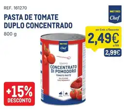 Makro Pasta de tomate duplo concentrado metro chef promoção