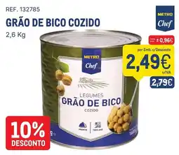 Makro Grão de bico cozido metro chef promoção