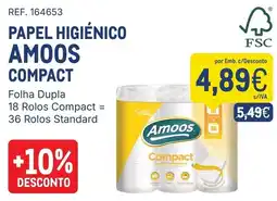 Makro papel higiénico amoos compact promoção