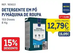 Makro detergente em pó p/máquina de roupa metro professional promoção