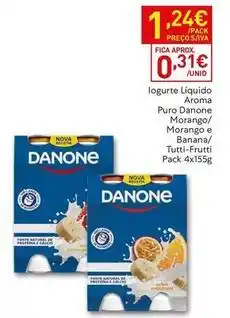 Recheio Danone - iogurte liquido aroma puro / morango/ morango/ banana/ tutti-frutti promoção