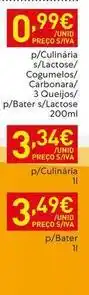 Recheio P/ culinaria s/lactose/ cogumelos/ carbonara/ 3 queijos/ p/bater s/lactose promoção