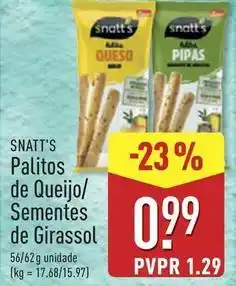 ALDI Palitos de queijo/ sementes de girassol promoção