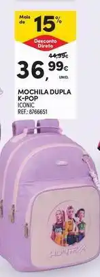 Continente Bom dia Mochila dupla k-pop promoção