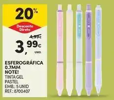 Continente Bom dia Note - esferográfica 0.7mm promoção