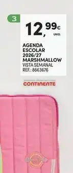 Continente Bom dia Continente - agenda escolar 206/27 marsshmallow promoção