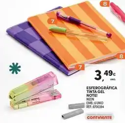 Continente Bom dia Note - esferográfica tinta gel promoção