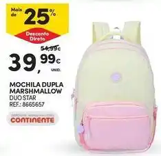 Continente Bom dia Continente - mochila dupla marshmallow duo star promoção