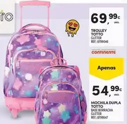 Continente Bom dia Glitter - mochila dupla toto base dopkracha promoção