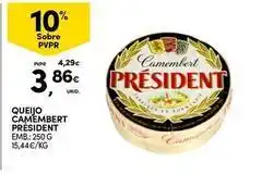 Continente Bom dia Président - queijo camembert promoção