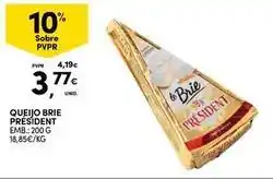 Continente Bom dia Président - queijo brie promoção