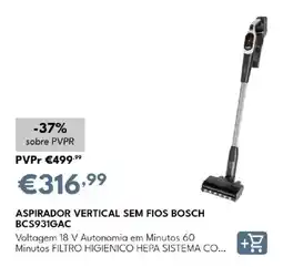 Radio Popular aspirador vertical sem fios bosch bcs931gac promoção