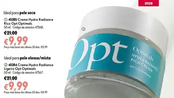Oriflame Creme hydra radiance rico opt optimals promoção