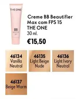 Oriflame The one creme bb beautifier max com fps 15 promoção