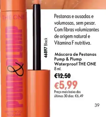 Oriflame máscara de pestanas pump & plump waterproof the one promoção