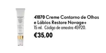Oriflame Creme contorno de olhos e lábios restore novage+ promoção