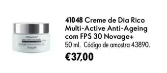 Oriflame Creme de Dia Rico Multi-Active Anti-Ageing com FPS 30 Novage+ promoção
