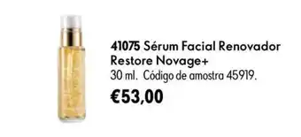 Oriflame Sérum facial renovador restore novage+ promoção
