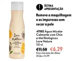 Oriflame Água micelar calmante com chia e mel biológicos love nature promoção