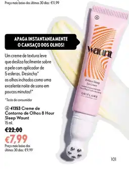 Oriflame Creme de Contorno de Olhos 8 Hour Sleep Waunt promoção