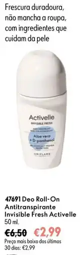 Oriflame Deo Roll-On Antitranspirante Invisible Fresh Activelle promoção