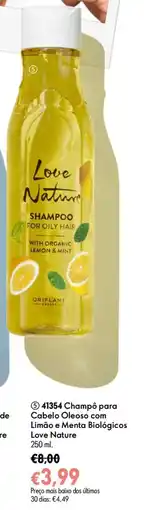 Oriflame Champô para Cabelo Oleoso com Limão e Menta Biológicos Love Nature promoção