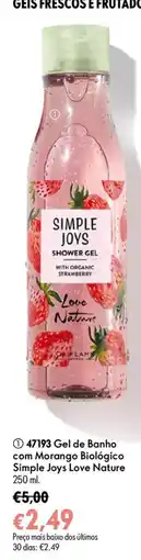 Oriflame Gel de Banho com Morango Biológico Simple Joys Love Nature promoção