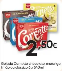 Froiz Gelado Cornetto chocolate, morango, limão ou clássico promoção