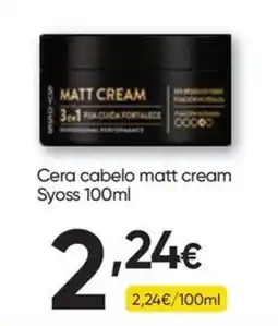 Froiz Cera cabelo matt cream Syoss promoção