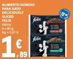 E.Leclerc alimento húmido para gato deliciously sliced felix promoção