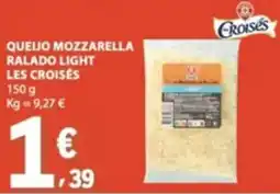 E.Leclerc queijo mozzarella ralado light les croisés promoção