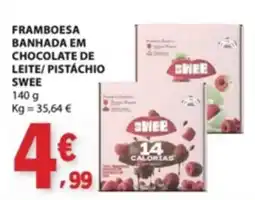 E.Leclerc framboesa banhada em chocolate de leite pistachio swee promoção