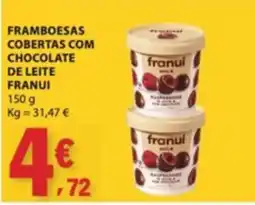 E.Leclerc franui framboesas cobertas com chocolate de leite promoção
