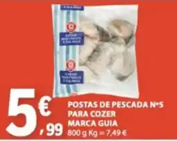 E.Leclerc postas de pescada n°5 para cozer marca guia promoção