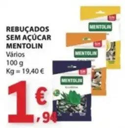 E.Leclerc Rebuçados sem açúcar mentolin promoção