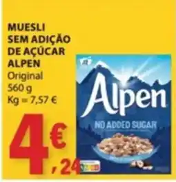 E.Leclerc Muesli sem adição de açúcar alpen original promoção