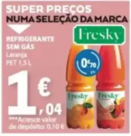 E.Leclerc Fresky refrigerante sem gás laranja promoção