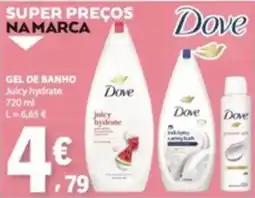 E.Leclerc Dove gel de banho juicy hydrate promoção