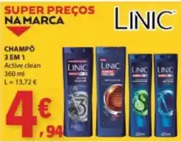 E.Leclerc Champô 3 em 1 active clean linic promoção